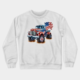 4th Of July Truck Crewneck Sweatshirt